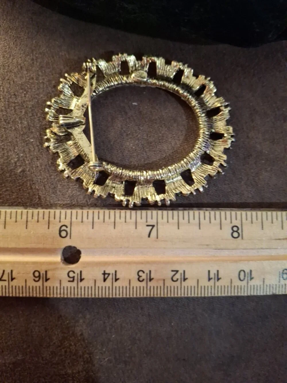 Vintage Goldtone Ornate Brooch Pin Or Pendant. Frame Only.